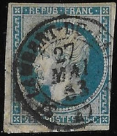 France N°10 Oblitéré Petit Cachet à Date St Lambert Du Lattay (47) Cote 1000€ RARE. - 1852 Luis-Napoléon