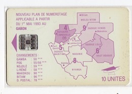 GABON Ref MV Cards : GAB-25 MAP OF GABON 10 U - Gabon