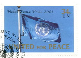 Nations Unies 2001 - NY YT 870 (o) - Le(s) Timbre(s) Sur Fragment Ou La FDC  30% De La Côte YT - Used Stamps