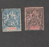 REUNION1892:Yvert37,39used - Sonstige & Ohne Zuordnung