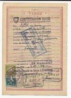 FISCAUX SUISSE SERVICES CONSULAIRES 2FR Vert, 5F VERT JAUNE ET 10F ORANGE1947 - Steuermarken