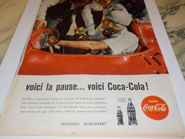 ANCIENNE PUBLICITE VOICI LA PAUSE COCA COLA 1960 - Affiches Publicitaires
