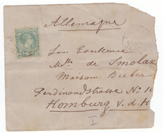 Monaco Cachet 1890 Lettre Affranchissement Timbre N°6 Pour Homburg Allemagne , Cote Du Timbre Oblitéré Décollé 90€ - Lettres & Documents