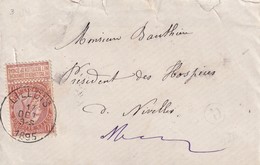 DDX 075 --  Enveloppe TP Fine Barbe LILLOIS 1895 Vers NIVELLES - Boite Rurale D De BOIS SEIGNEUR ISAAC ( Voir Contenu) - Rural Post