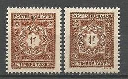 ALGERIE TAXE N° 37 Brun Et Brun Foncé  NEUF** LUXE SANS CHARNIERE / MNH - Postage Due