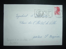 LETTRE TP LIBERTE 1,80 ROUGE OBL.MEC.24-3 1983 59 WATTRELOS PPAL + TRI INDEXATION BARRES ROSES Marque à Sec ◊k - Cartas & Documentos