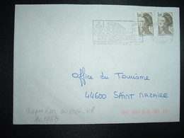 LETTRE TP LIBERTE 1,00 X2 OBL.MEC.27-2 1984 73 ST JEAN DE MAURIENNE + TRI INDEXATION BARRES ROSES Marque à Sec H8 - Cartas & Documentos