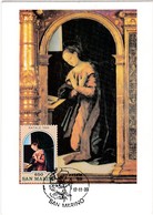 Carte Maximum  Peinture San Marin 1989 Chiesa Dei Servi Di MAria - Brieven En Documenten