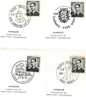 11-9-1971 : 4 Cachets Spéciaux Différents (Montignies-sur-Sambre, Comines, Sclessin & Mons) Voir Scan - Herdenkingsdocumenten