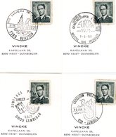 1971 : 4 Cachets Différents : Europa (Brussel) - Pigeons (Quiévrain) - Jumelage Gembloux-Epinal - Jamioulx - Herdenkingsdocumenten