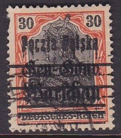 POLAND 1918 Fi 14 Double Print Used Pulled Perf - Oblitérés