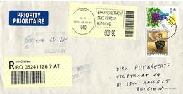 Österreich Austria 2003 Wien Family Bar Freigemacht Registered Cover Hasselt Belgie Afwezig Handstempel Besteller - Lettres & Documents