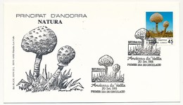 ANDORRE => Enveloppe FDC => Champignons - 1991 - Covers & Documents