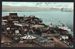 QUEBEC (Canada) Magnifique Vue De La Citadelle Sur La Ville Basse, Bateaux à Quai. Carte Obl. En 1909. SUPERBE - Québec - La Citadelle