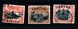 94084) MALAYSIA-LABUAN-1899 FRANCOBOLLI DEL BORNEO SOPRAST. LOCALE- LABUAN+ 4 CENTS--USATI - Other & Unclassified