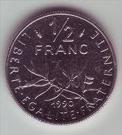 1/2 Franc Semeuse - 1990 - SPL - - 1/2 Franc