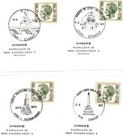 Monuments : 12 Cachets Spéciaux 1973 : Chiny - Dinant - Sclessin - Ougrée - Stavelot - Diksmuide - Menin Etc.. - Herdenkingsdocumenten
