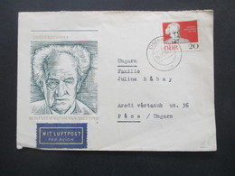 DDR 1962 Nr. 925 Echt Gelaufener FDC Mit Luftpost Nach Pecs Ungarn Rückseitig Mit ZuF Ulbricht - Storia Postale