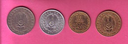 DJIBOUTI ANNEE 1977  LOT DE 4 PIECES - 1F - 10F - 20F - 50F - Djibouti