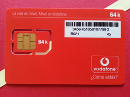 SPAIN SIM GSM Vodafone M MAR Cut Chip - Numbers Front USIM RARE MINT (BH1219b - Vodafone