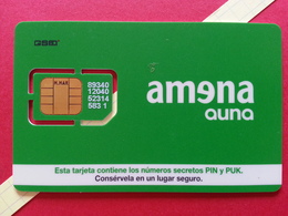 SPAIN SIM GSM Amena Auna M MAR 3 Cut Chip - Numbers Front  USIM RARE MINT (BH1219b - Amena - Retevision