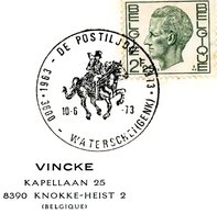 Thema "postier - Cheval" - Cachet Spécial "Postillion" Waterschei Gent 10-6-1973 - Herdenkingsdocumenten