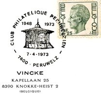 Kiosque Peruwelz - Cachet Spécial Peruwelz 7-4-1973 - Herdenkingsdocumenten