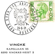 James ENSOR : Cachet Spécial Avec Dessin : Oostende 29-6-1974 - Herdenkingsdocumenten