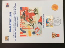 Feuillet Commémoratif 2002 PaL5 Ice Hockey Sur Glace Victoire De La Slovaquie Médaille Or - Autres & Non Classés