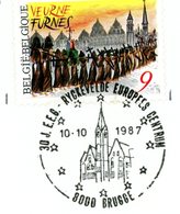 COB 2249 : Procession Des Pénitents Furnes - Cachet Spécial Brugge 10-10-1987 - Herdenkingsdocumenten