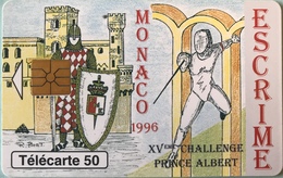 MONACO  -  Phonecard  -  MF 40  -  Escrime  -  50 Unités - Monaco