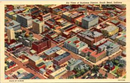 Indiana South Bend Aerial View Business District Curteich - South Bend