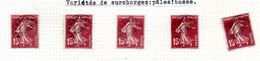 FRANCE PREOB N° 53 15C LILAS BRUN DIFFERENTES TEINTESIMPRESSION OSCILLEE VARIETES DE SURCHARGES PALES ET BASSES* - Used Stamps