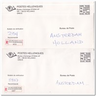 5 Registered Letters From Helliniko To Amsterdam - Brieven En Documenten