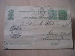 VILLE 1900 To Bonn Germany Stamp + Cancel Postal Stationery Card LUXEMBOURG - Autres & Non Classés