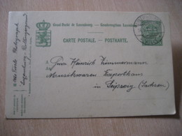 VILLE 1910 To Leipzig Germany Cancel Postal Stationery Card LUXEMBOURG - Autres & Non Classés