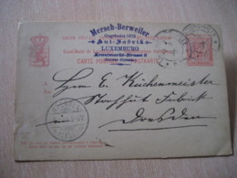 VILLE 1896 To Dresden Germany Cancel Postal Stationery Card LUXEMBOURG - Sonstige & Ohne Zuordnung