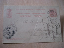 VIANDEN 1891 To Strasbourg Strassburg Germany Cancel Postal Stationery Card LUXEMBOURG - Autres & Non Classés