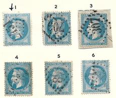 France N°29B Variété Légende Sup.(6 Exemplaires) - 1863-1870 Napoléon III Con Laureles