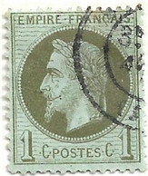 France N°25 Bronze Oblitéré Cote 25€ - 1863-1870 Napoléon III Con Laureles