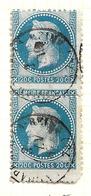 France Une Paire De N°29A Variété De Piquage - 1863-1870 Napoléon III Con Laureles