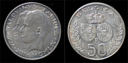 Belgium Boudewijn I 50 Frank 1958 Latin- Royal Marriage 1958 - 50 Francs