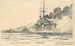 La Marine Française - 1 - Cuirassés - Illust. HAFFNER - Ed. Ligue Maritime Française, Paris - Haffner