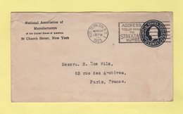 Etats Unis - Entier Postal Destination France - New York - 1923 - 1921-40