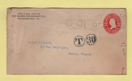 Etats Unis - Entier Postal Destination France - Philadelphia Station O - 1913 - Taxe 30 Centimes - 1901-20