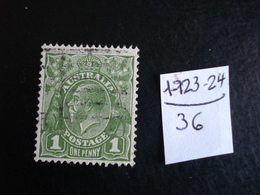 Australie 1923-24 - 1 P (vert) George V - Y.T. 36 - Oblitérés - Used - Oblitérés
