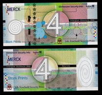 Test Note  MERCK, ENSCHEDE 4 Units, Testnote,  Beids. Druck, RRRRR, UNC, Intaglio, 160x72 Mm - Autres & Non Classés