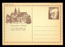 Czechoslovakira - Illustrated Stationery - PRAVDA VITAZI; 19.I. 1945 Navratila Nam Košice Červena Armada./ Red Army Retu - Unclassified