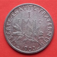 - Semeuse. 1 Franc. 1903 - Argent - - 1 Franc