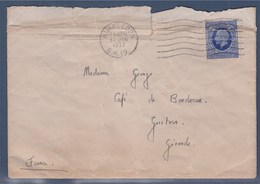 Enveloppe De Wimbledon à Bordeaux 15 Jan 1937, Timbre A Des Plis - Covers & Documents